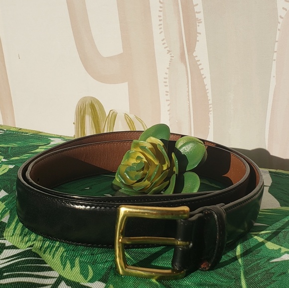 Lands' End Black With Solid Brass Belt size 40 USA - Picture 2 of 7